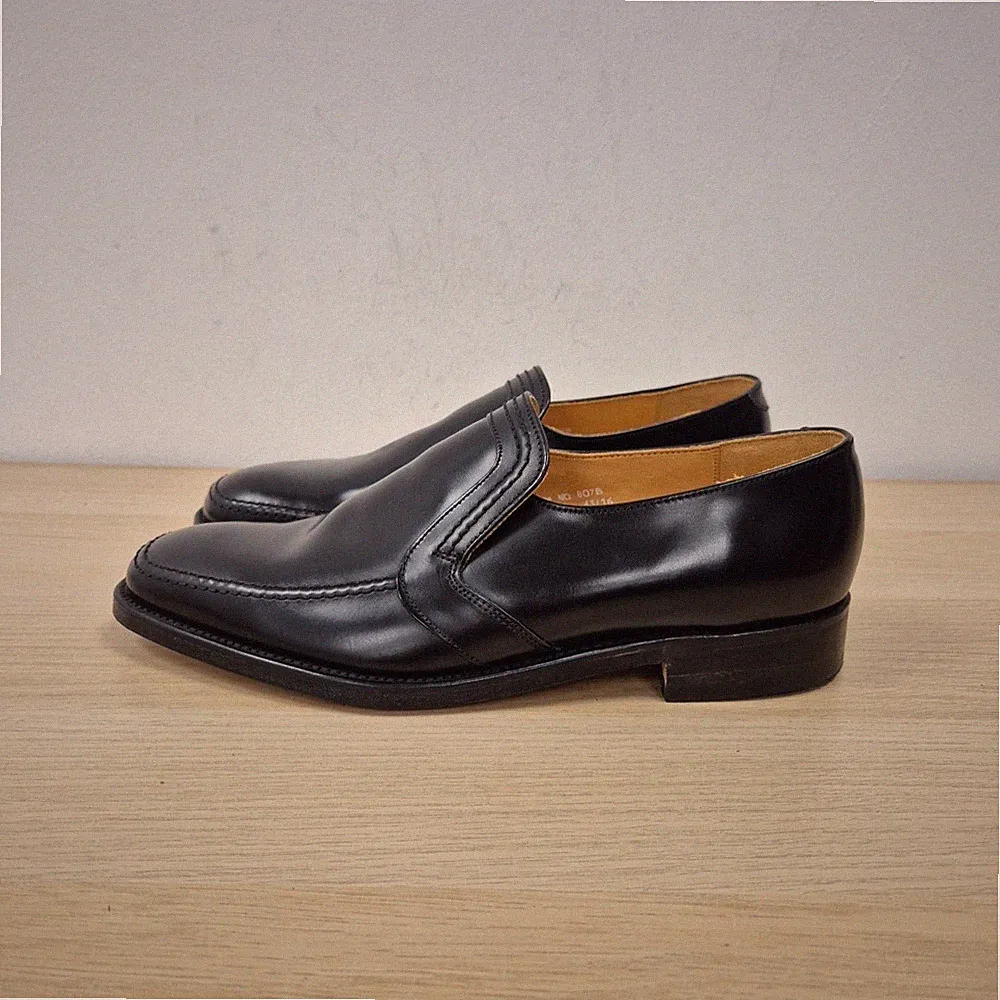 Loake Vintage 807 Rücken Leder Mokassin Halbschuhe Slipper elegante Schuhe UK 7