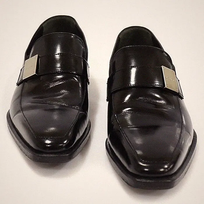 Loewe Herren Halbschuh schwarz glänzend Leder silber Logo 39,5 115450958 [U]