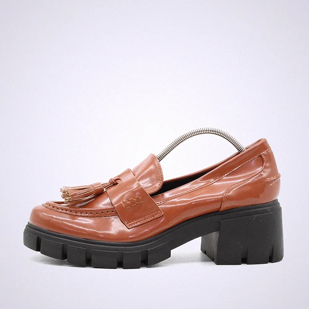 London Rag Damen loafer EU 42 chunky quasten braun plateausohle