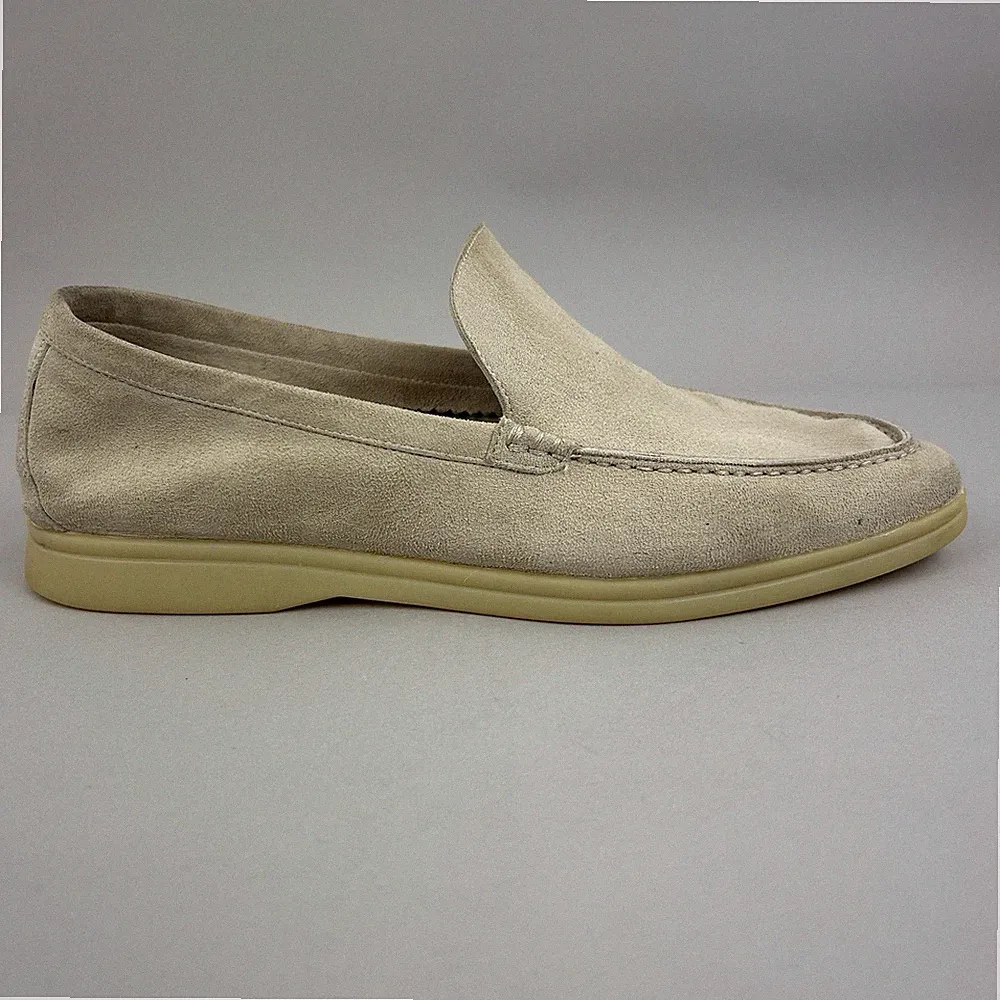 Loro Piana Schuhe Größe EU42 UK8 Sommer Walk Beige Wildleder Slipper Freizeit Halbschuhe