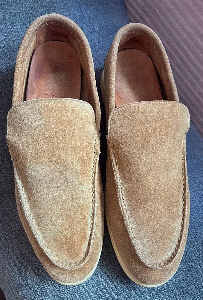 Loro Piana Summer Walk Halbschuhe - Wildleder beige/taupe - Gr. 42 IT