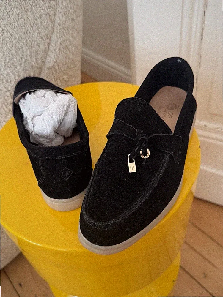 Loro Piana Summer Walk Loafer Schwarz Wildleder – Gr 37 (37.5)