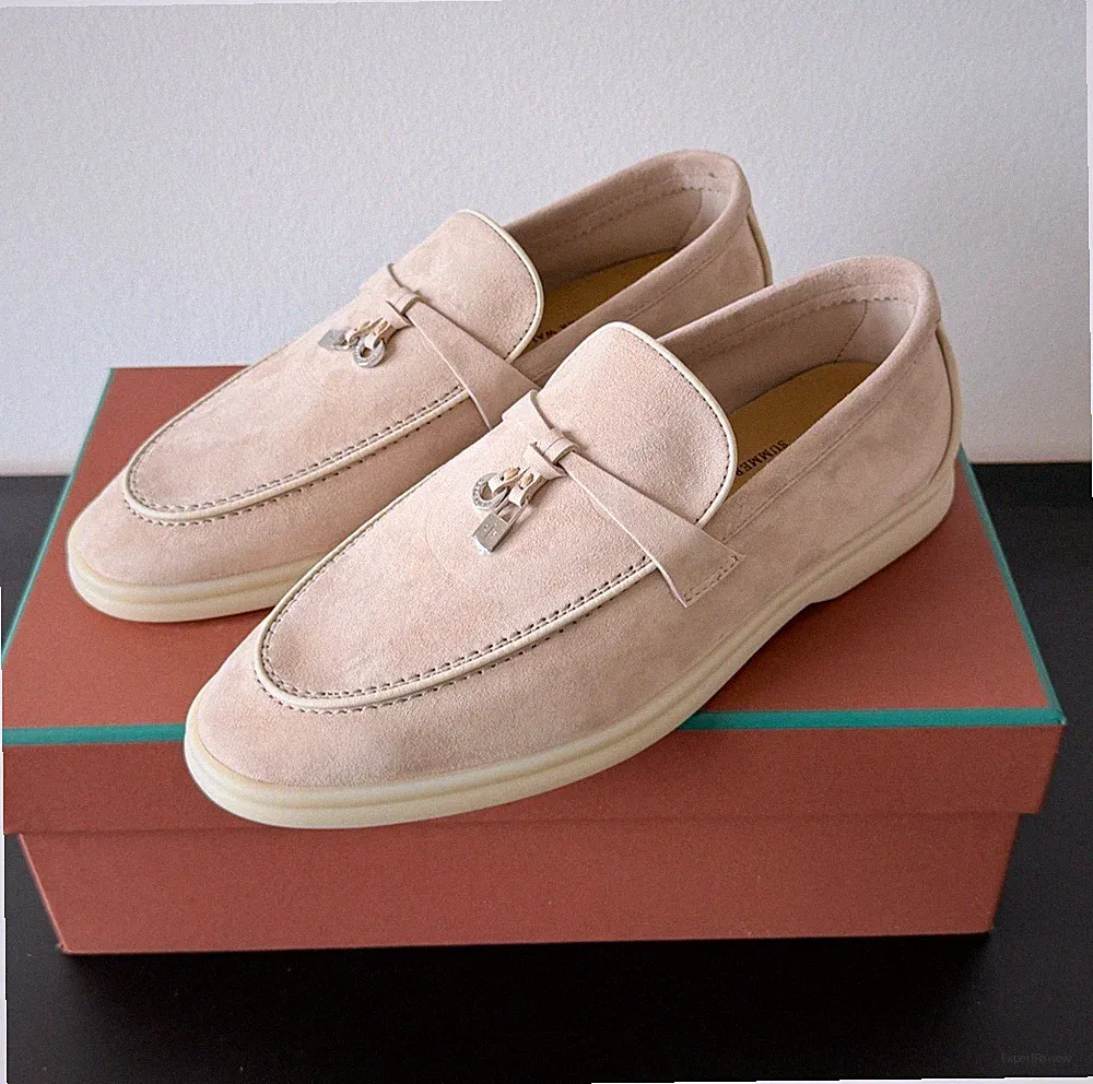 Loro Piana Summer Walk Schuhe Loafer 38 Sand Beige Neu