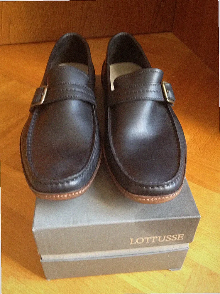LOTTUSSE BUSINESS LOAFERS MOKASSIN LEDER SCHWARZ US 11.5 EUR 45 UK 10.5
