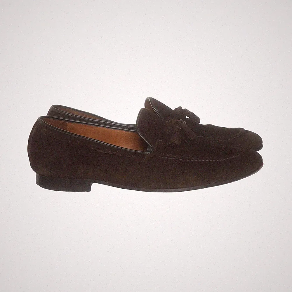 Lottusse, Loafers, Größe: 44 1/2, Tassel Loafers, Wildleder, Braun, Herren #9cz