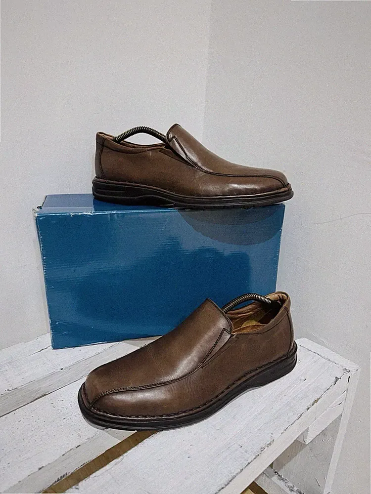 Lotus Herren Helios Braun Glattleder Slipper Bequem Schuhe UK 7 FX - Originalverpackt