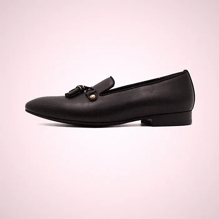 Gold Loafer mit Quasten