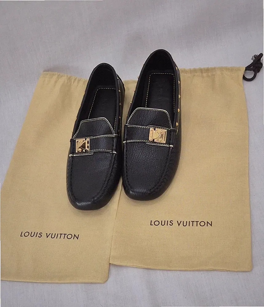 Louis Vuitton Damen Loafers Monte Carlo Mokassins Gr. 38 Schwarz