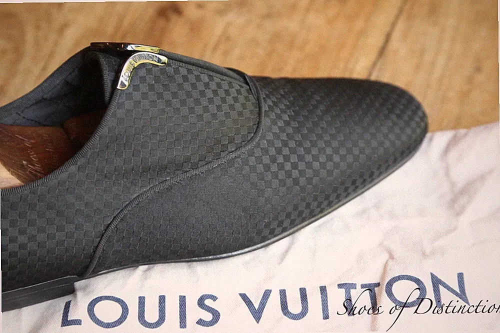 Louis Vuitton Damier Schwarz Leder Oxford Halbschuhe Schuhe Herren UK 7 US 8 EU 41