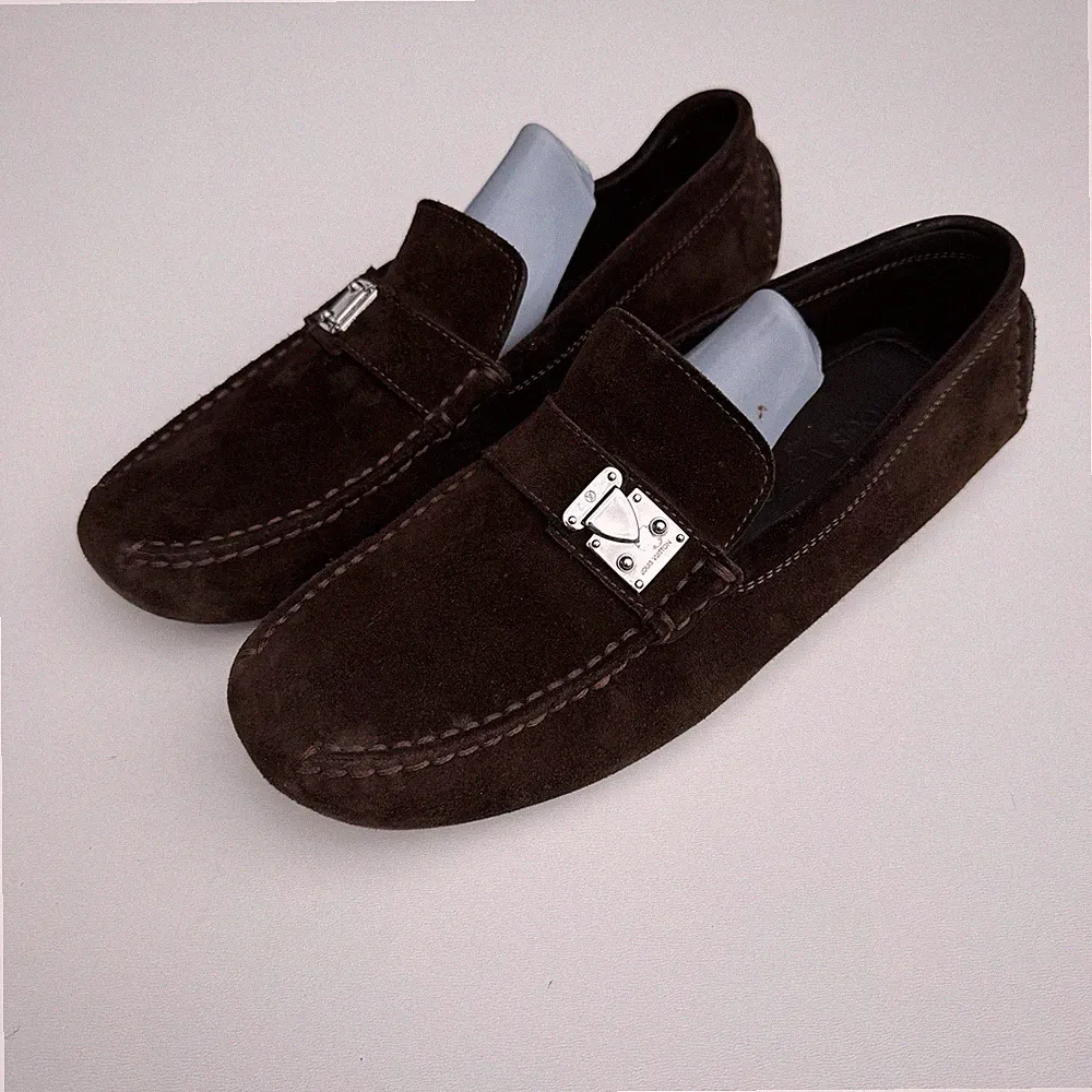 Louis Vuitton Herren Braun Wildleder Monte Carlo Halbschuhe UK 7,5