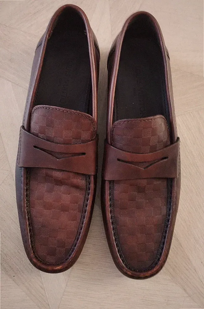 Louis Vuitton Leder Halbschuhe braun - Modell Penny Loafers 43,5/44