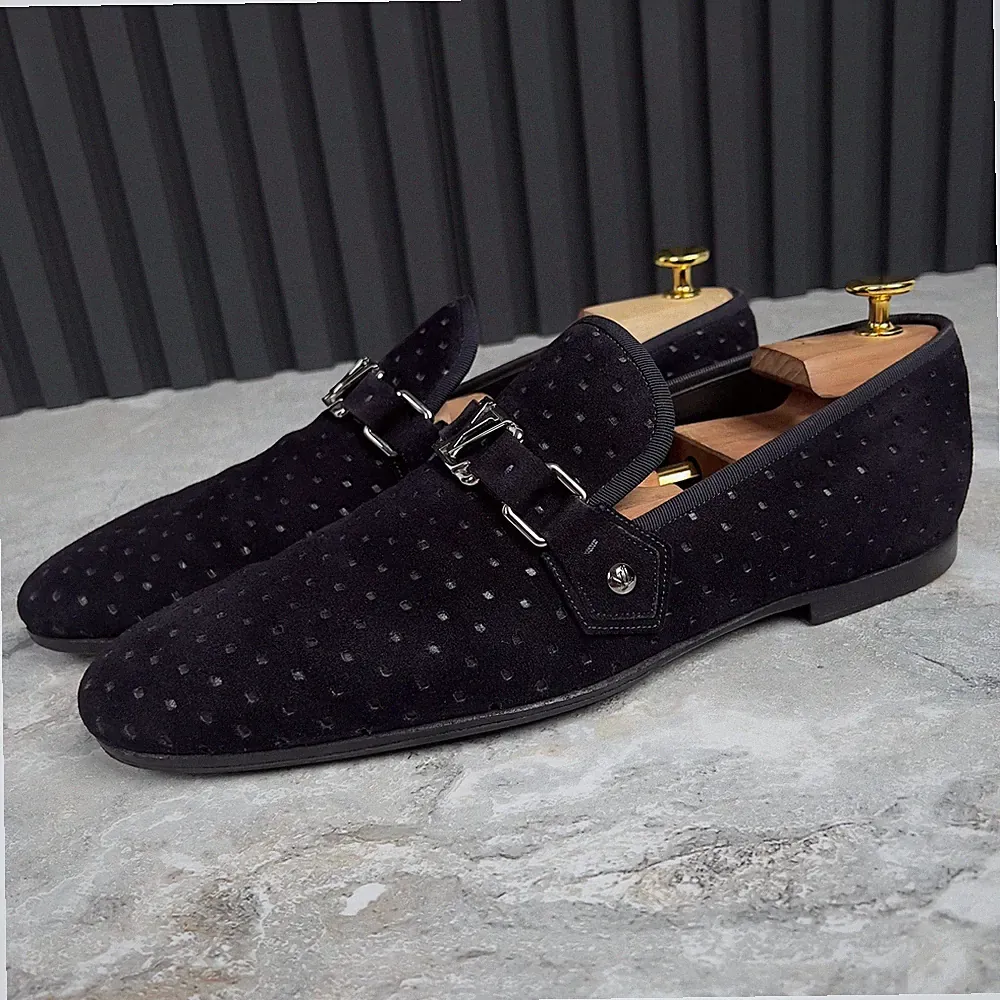 Louis Vuitton Lexington Logo Loafer Navy Blau Wildleder 8,5 LV oder 9,5 US 42...