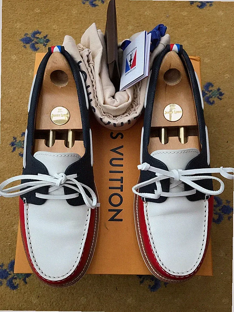 Louis Vuitton Loafer Schuhe Deck Boating Damier Americas Cup Herren UK 10 US 11 44