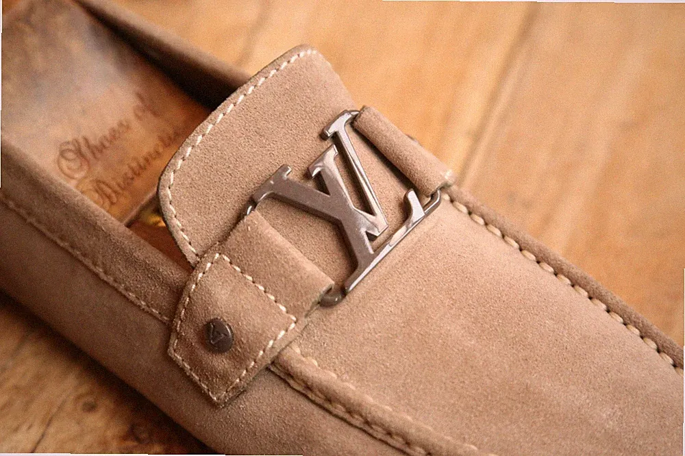 Louis Vuitton Monte Carlo Beige Wildleder Bit Halbschuhe Schuhe Herren UK 6,5 US 7,5