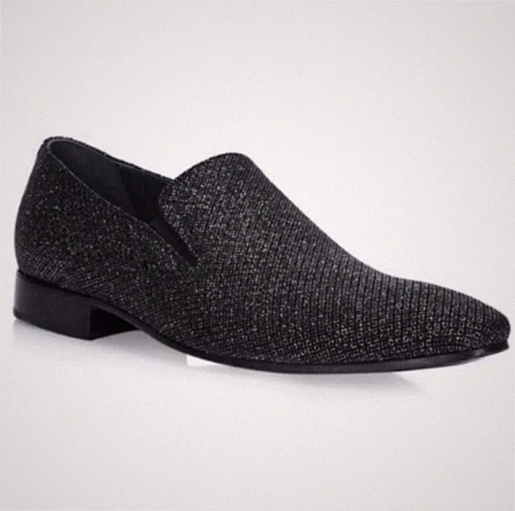 Luca Del Forte black shiny leather men loafers shoes US 7.5 EUR 41