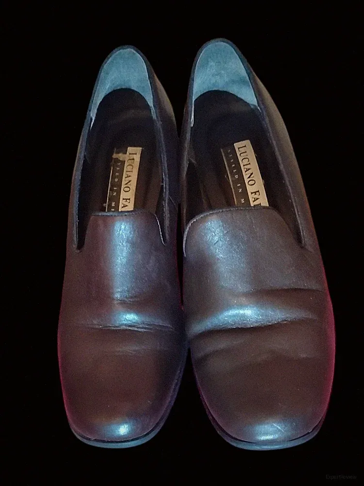 LUCIANO FABBRI Damen Pumps Loafer Echtleder Braun Blockabsatz 5cm hoch Gr. 39