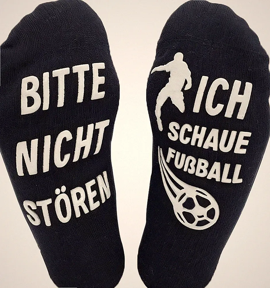 Lustige Fussball Socken, Geschenke für Männer, Baumwolle Socken mit Spruch Bitte