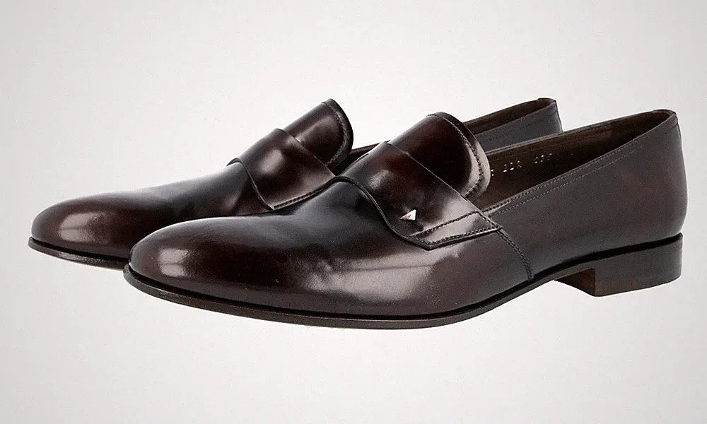 LUXUS PRADA SLIPPER LOAFER MOKASSINS SCHUHE 2DA035 BRAUN LEDER NEU 9 43 43,5