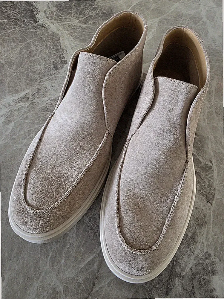 M&S AUTOGRAPH Suede White Sole Slip On Loafer Boots ~ Size UK 9 / EU 43