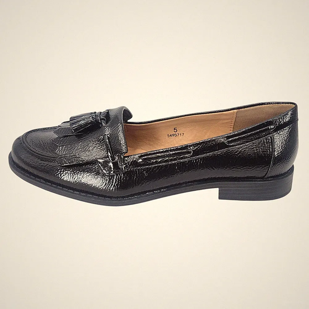 M&S Collection Halbschuhe mit Fransenbesatz und Quasten und Insolia Flex UK Größe 5