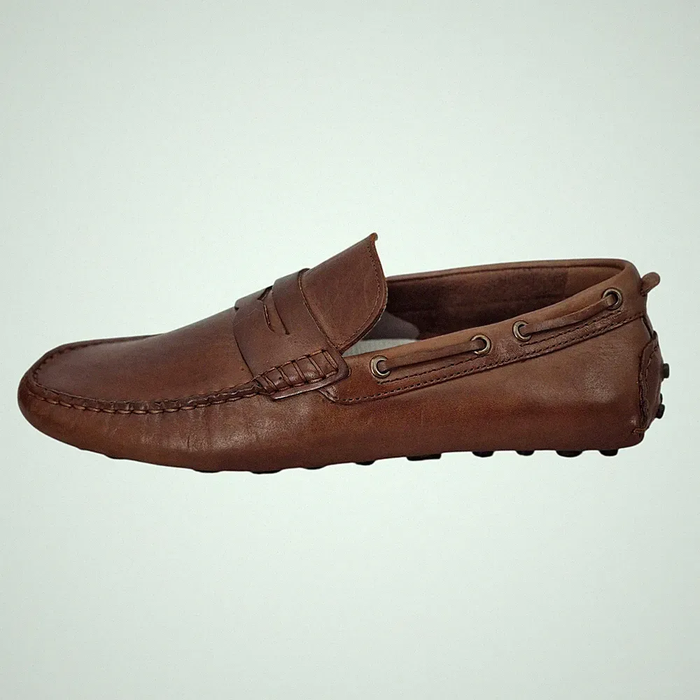 M&S Collection Leder Sattelriemen Fahrer Herren Freizeit Halbschuhe 49,00£