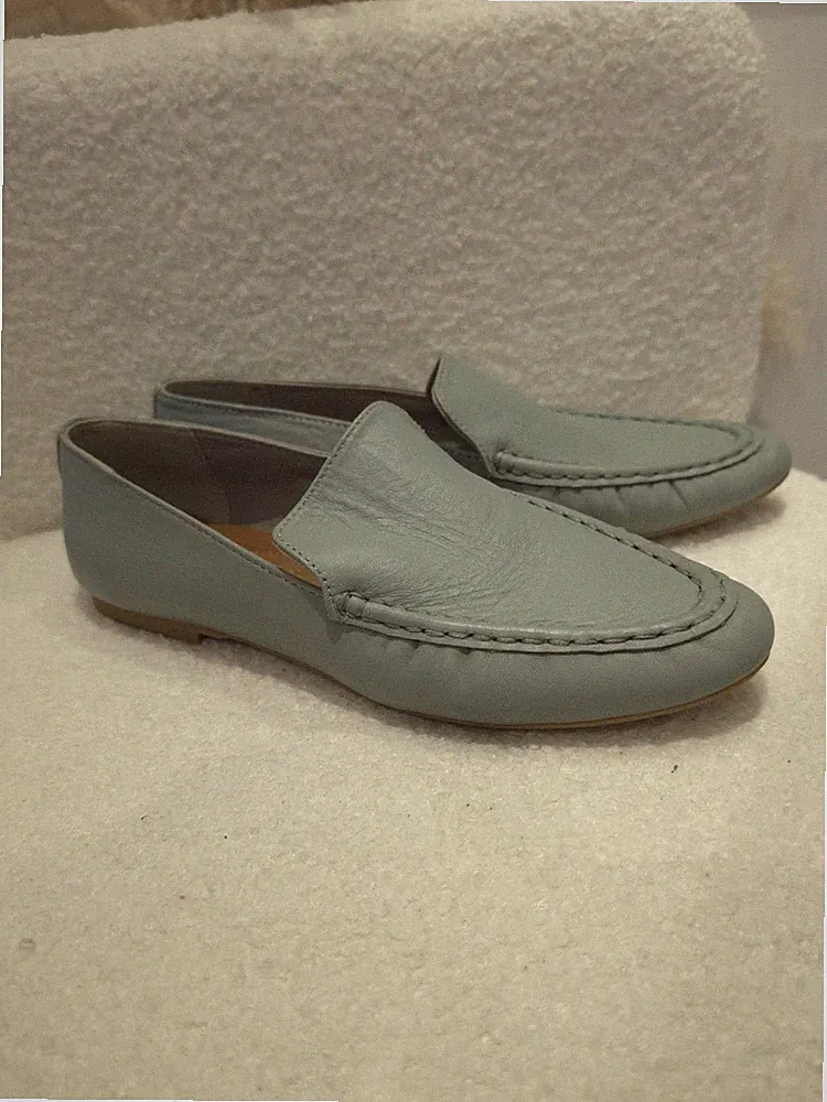 M&S Collection Puderblaue Leder Halbschuhe UK Größe 5,5 UK EU 38,5