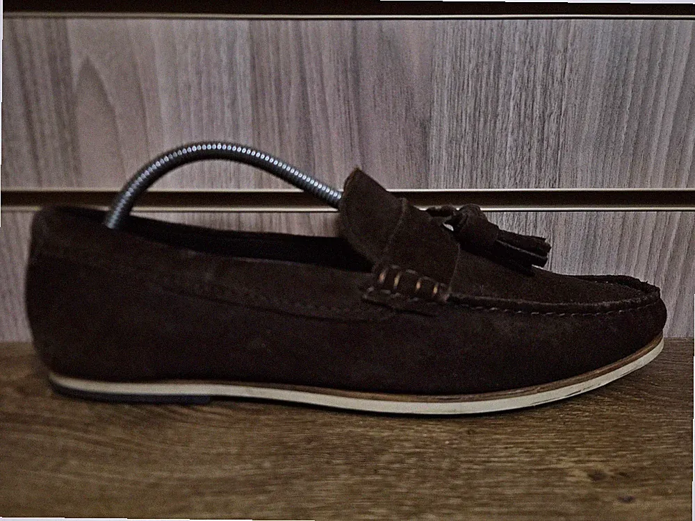 M&S Craft Halbschuh Schuh Herren Wildleder Slipper Braun Luxus Premium UK 8,5 G EU42,5