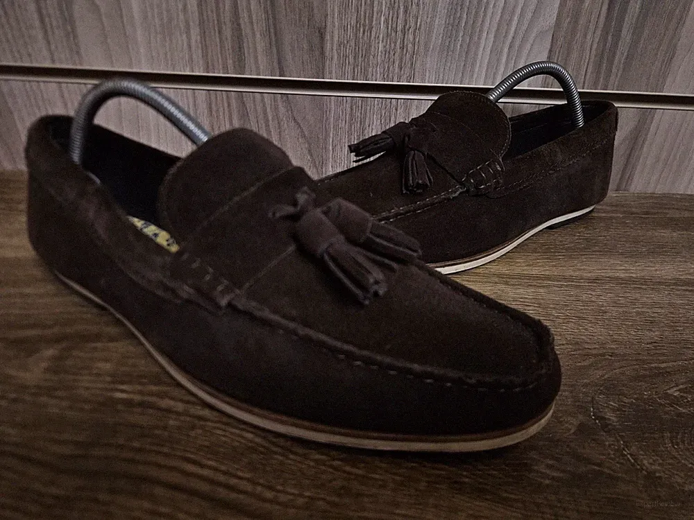 M&S Craft Halbschuh Schuh Herren Wildleder Slipper Braun Luxus Premium UK 8,5 G EU42,5