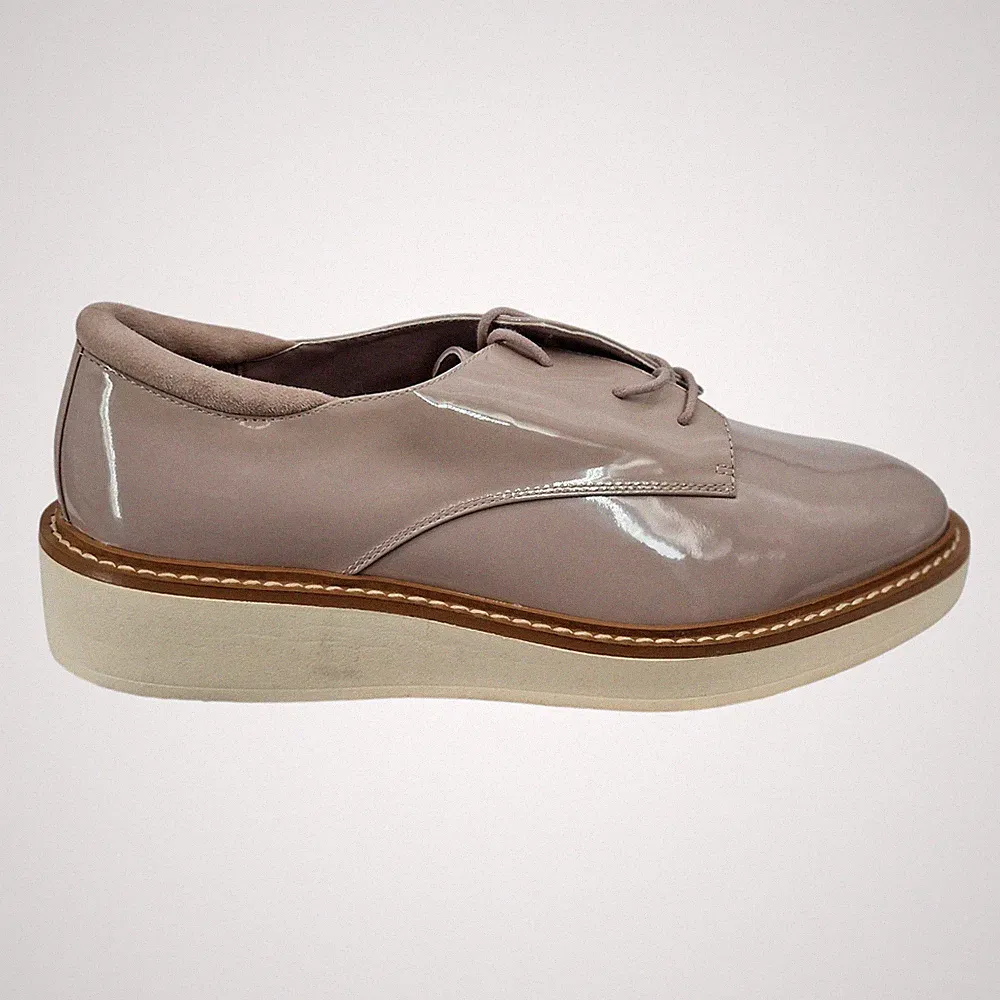 M&S Damen Insolia Lackleder Flatform Schnürhalbschuhe UVP 49,50 £