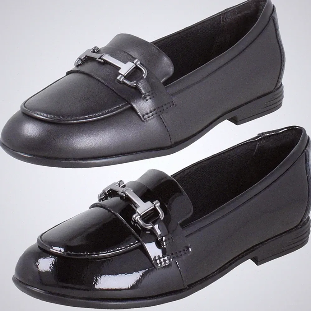 Mädchen Clarks Pferd Gebissbesatz Leder Slipper Halbschuh Schulschuhe Finja Loafer