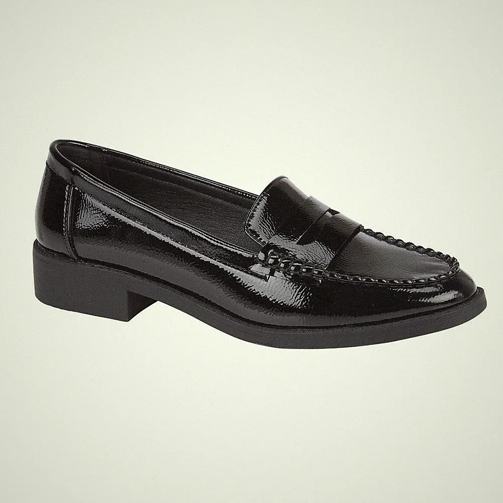 Mädchen Memory Foam schwarze Schuhe Kinder Freizeit Slipper flach formell Schule Größen UK