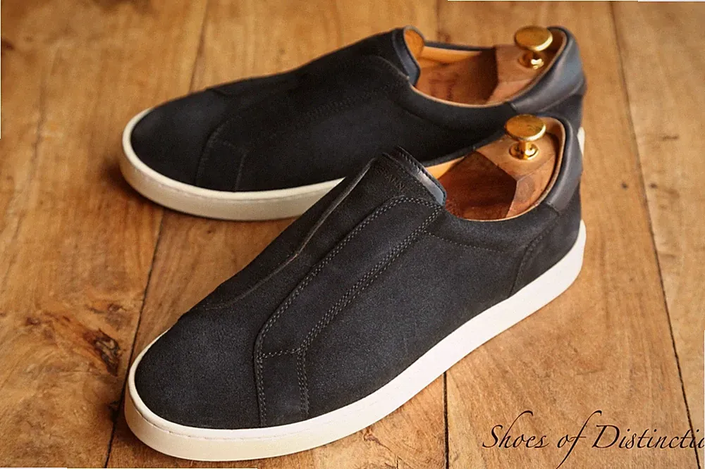 Magnanni Navy Leder Wildleder Schuhe Turnschuhe Halbschuhe Turnschuhe UK 6,5 US 7,5