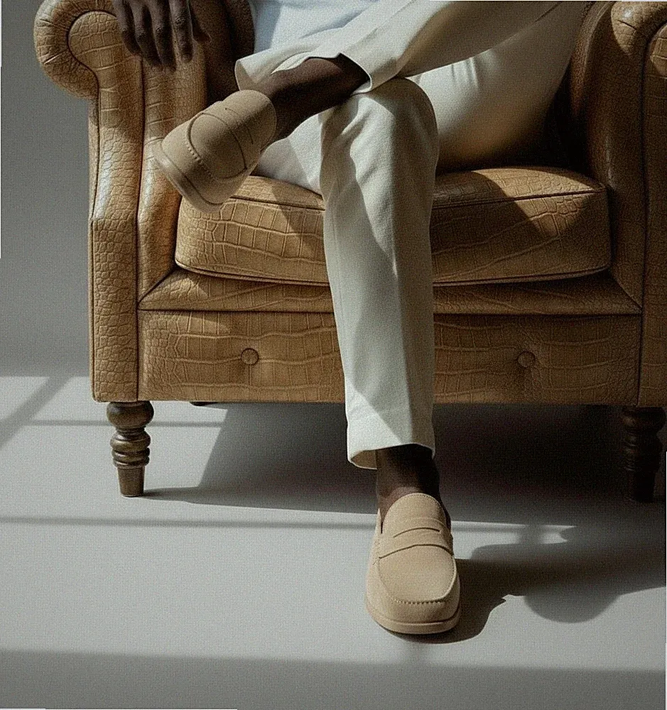 Maison Koly Prestige Alumni Loafers - Cashmere Suede with john Lobb dustbags
