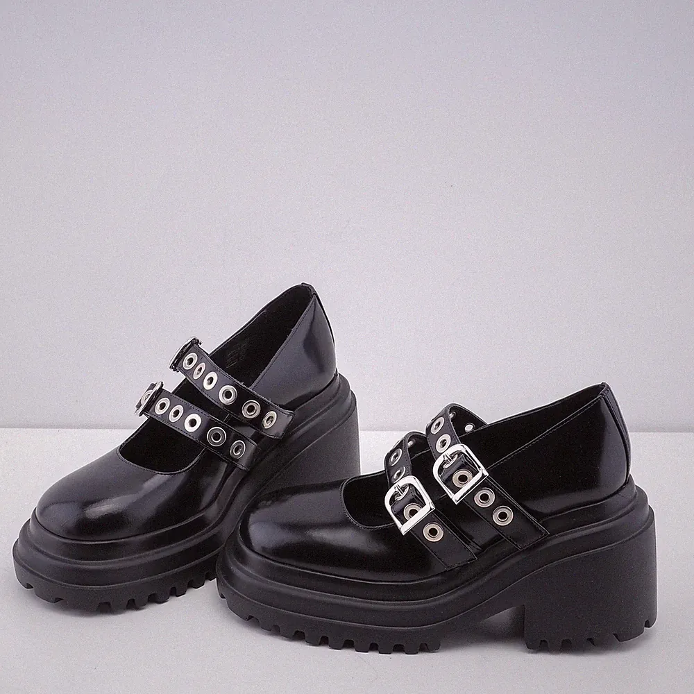 Maje Damen Schwarz Leder Plateau Halbschuhe Schuhe 37 EU 4 UK 6,5 US MFACH00527