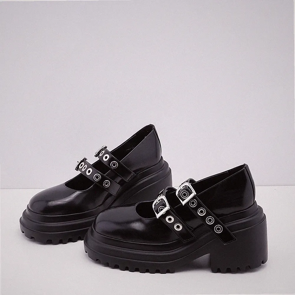 Maje Damen Schwarz Leder Plateau Halbschuhe Schuhe 38 EU 5 UK 7,5 US MFACH00527