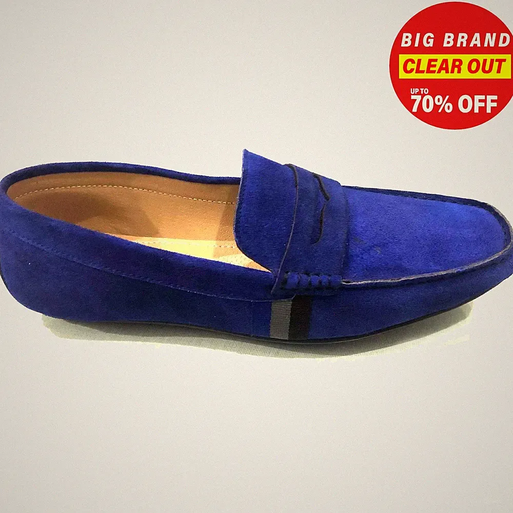 Malin Adriel Herren Kleid Formelle Designer Wildleder Leder Loafer Schuhe Navy