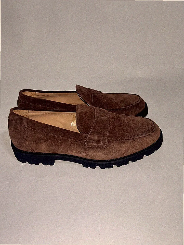 Mallet London Herren Wildleder Halbschuhe Schuhe Braun Größe 10 Leder Formell Designer 44