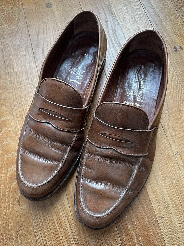 Manfield Schuhe Halbschuhe Leder cognac Größe 10 44FR Ref. C69