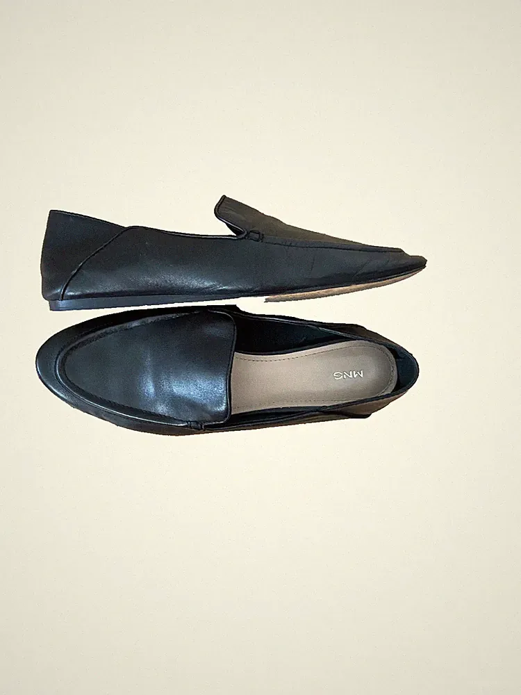 Mango Damen Halbschuhe Halbschuhe aus weichem Leder schwarz Größe 38