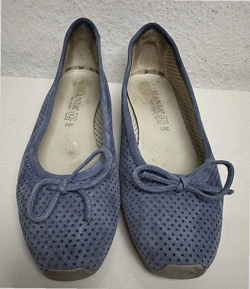 Mania Velours Leder Loafer Gr 38.5 Slipper Halbschuhe Ballerinas Schuhe