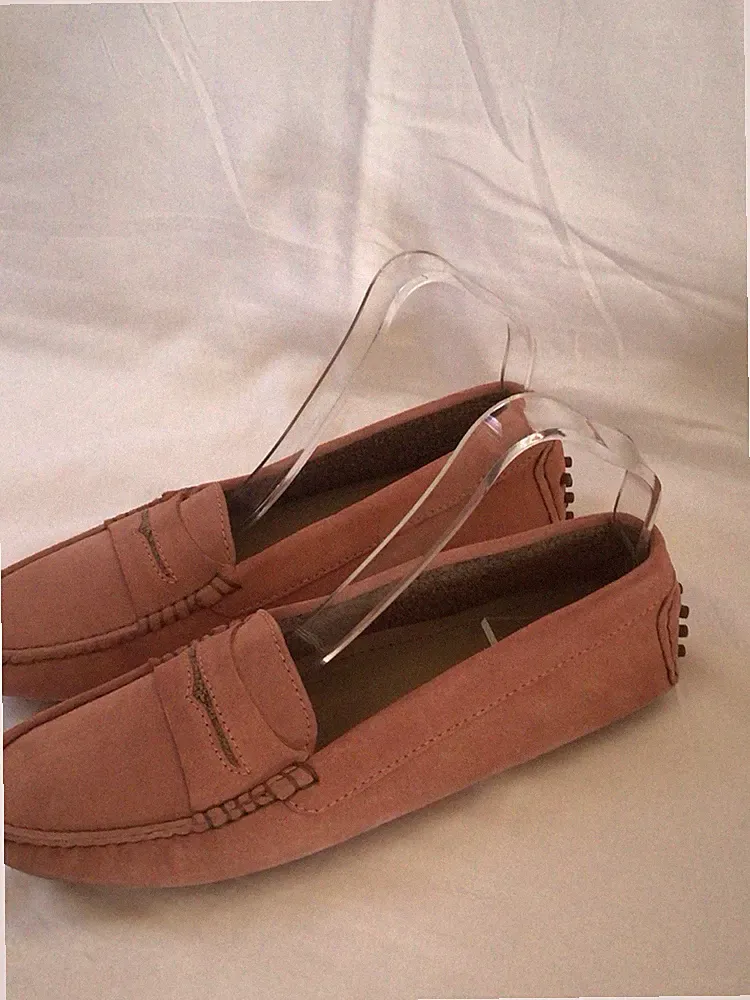 Manolis Blahnik Altrosa Wildleder Halbschuh Fahrschuhe Größe 7