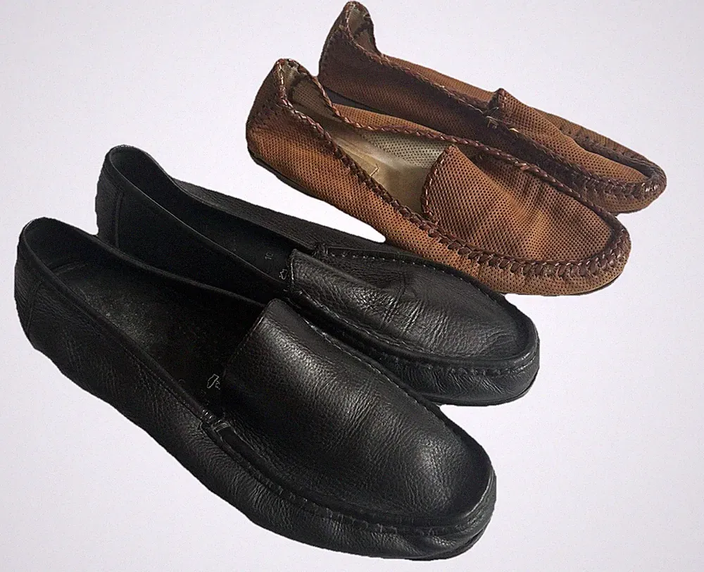 MANUELA POLLINI + SIOUX 2 Paar Schuhe Loafer Gr. 44 braun schwarz Echtleder