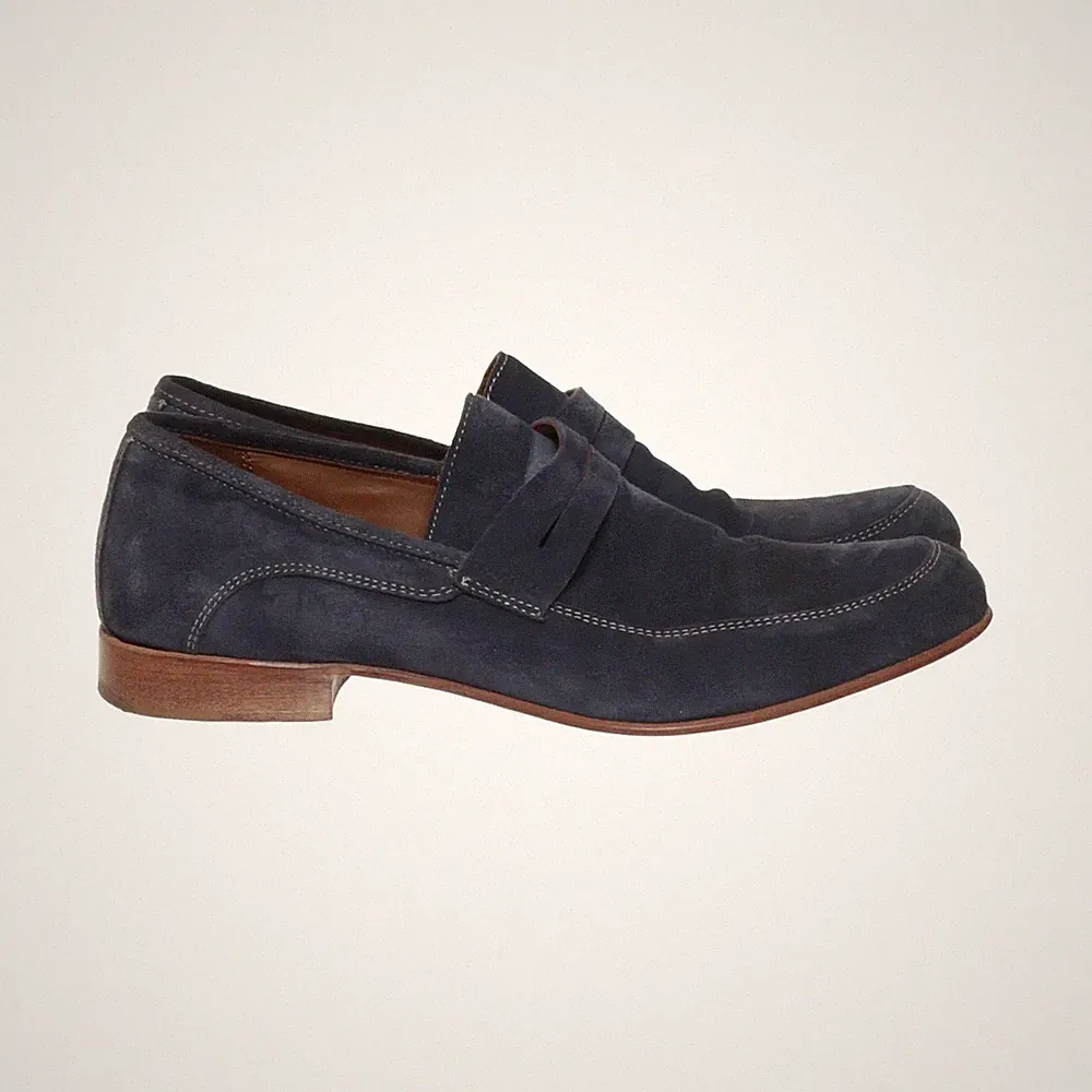 Manz, Loafers, Größe: 39 1/2, Leder, Blau, Herren #Hhw