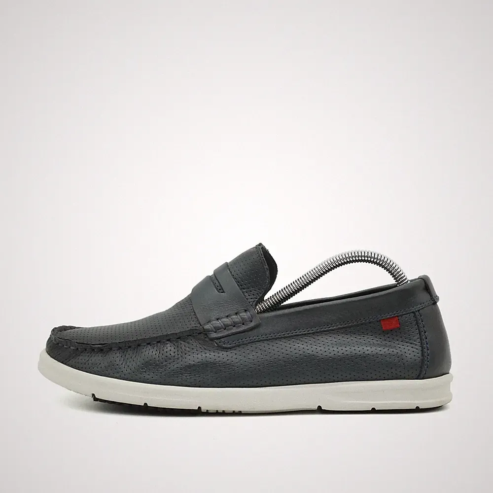 Marc Joseph Herren Penny Loafer Slipper Blau Leder York Mokassin EU 43,5