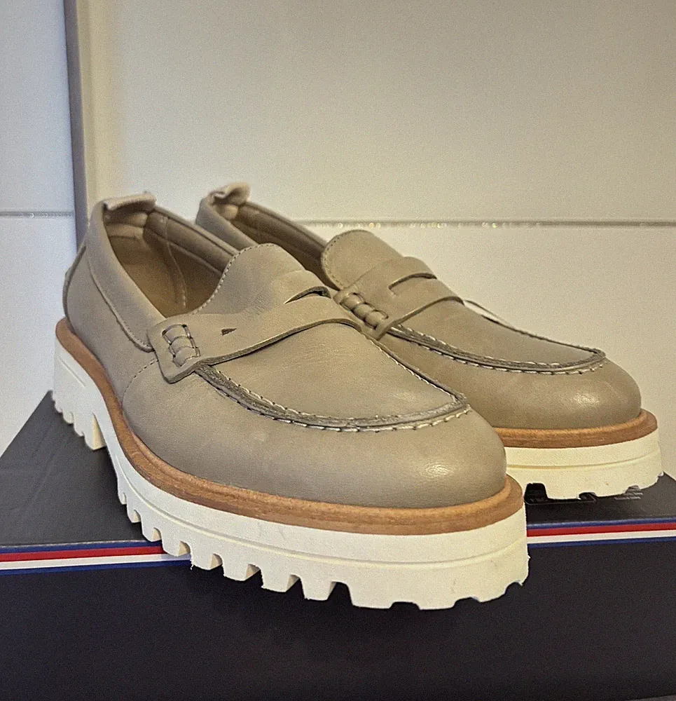 Marc O’Polo Loafer Damen Leder Neu Gr. 40,5 Beige Plateau NP 140€