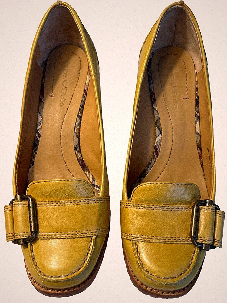 Gelb Leder-Loafer