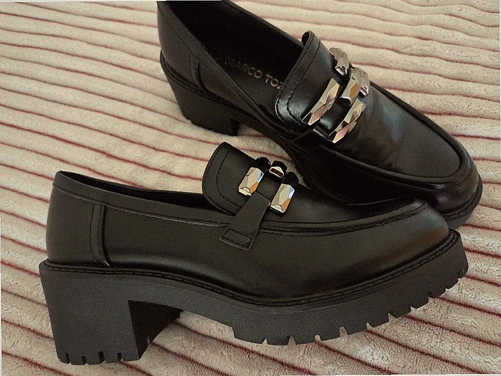 Marco Tozzi 39 Chunky Loafer Halbschuhe Slipper Neu schwarz