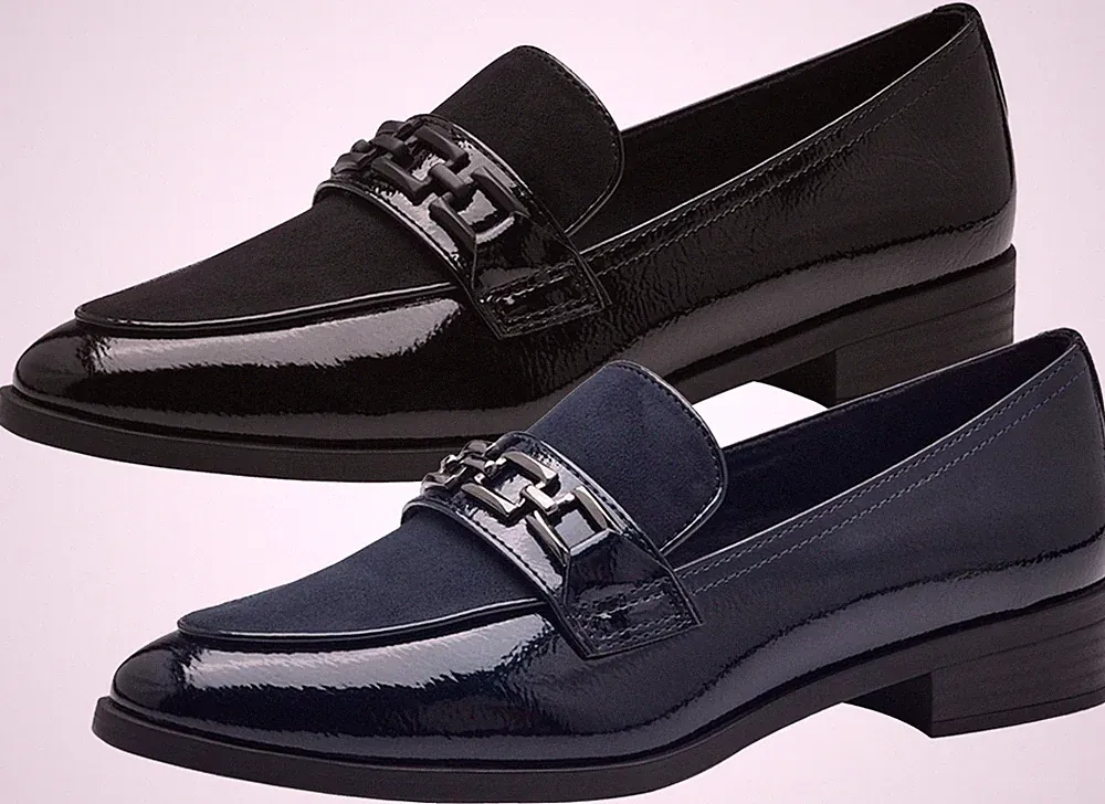MARCO TOZZI Damen Slipper eleganter Loafer mit Kette 2-24306-43