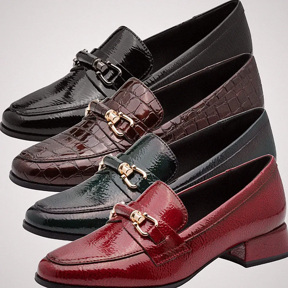 MARCO TOZZI Damen Slipper Loafer mit Blockabsatz und Zierschnalle 2-24252-47