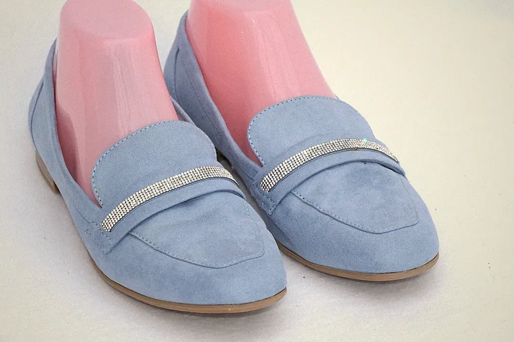 ✨ Marco Tozzi Loafer Slipper Gr. 39 Hellblau Strass Elegant Business